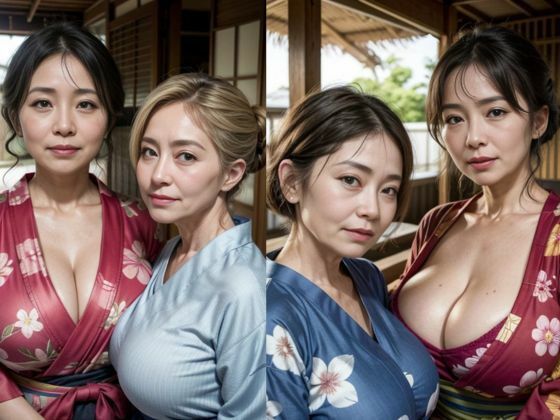 二人の巨乳熟女の和服姿(色気の垂れ流し) [d_397269]