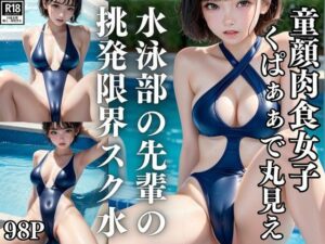 くぱぁぁで丸見え！ 水泳部の先輩の挑発限界スク水(すぐ脱ぐサークル) [d_420382]