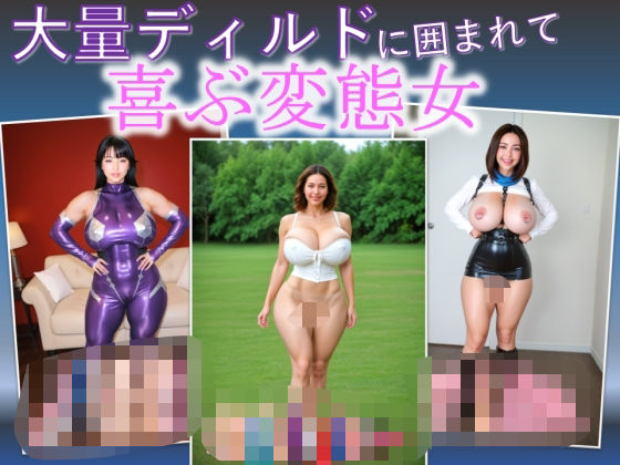 大量ディルドに囲まれて喜ぶ変態女(Tacoske) [d_496232]