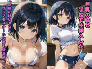 巨乳の妹と学校で生挿入した 「制服だけじゃなくてブルマもスクール水着も好きなの？」(nes_aiart) [d_500486]