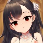 ドレスの女の子が催●にかかってスカートをたくし上げている画像(催●スキ) [d_501321]