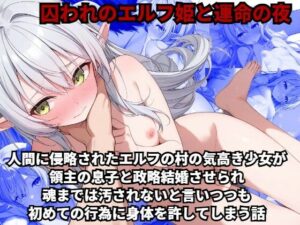 【囚われのエルフ姫と運命の夜】人間に侵略されたエルフの村の気高き少女が、領主の息子と政略結婚させられ、魂までは汚されないと言いつつも初めての行為に身体を許してしまう話(少女痴●体験告白) [d_502540]
