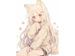 犬耳少女の靴下の匂いと目隠しチン嗅ぎフェラ(靴下フェチ) [d_502859]