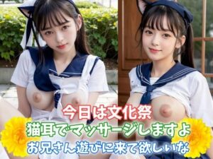 今日は文化祭 猫耳でマッサージしますよ お兄さん遊びに来て欲しいな 巨乳制服女子のお願い(ルビー亀企画) [d_507865]