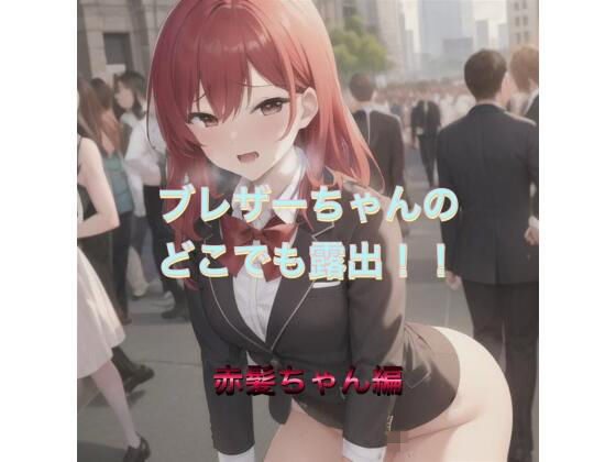 ブレザーちゃんのどこでも露出！！  赤髪ちゃん編(まんまんちん) [d_504197]