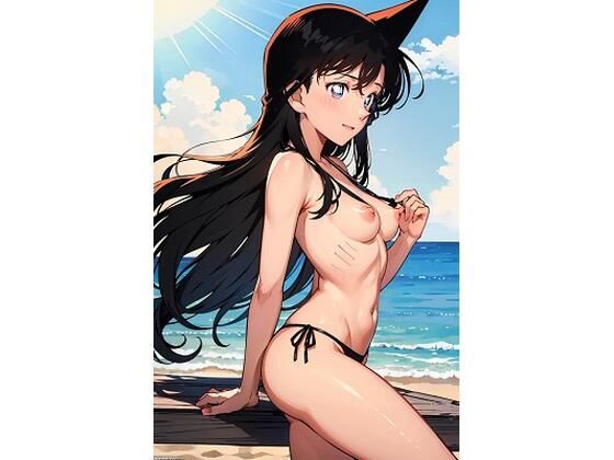 毛〇蘭 白ビキニとおっぱい（58枚）(きたあかりアート) [d_513268]