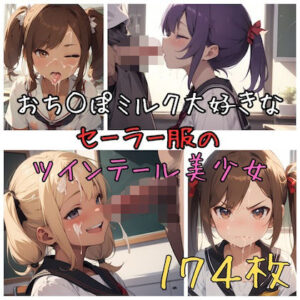 【174枚】おち○ぽミルク大好きなセーラー服のツインテール美少女(紺色ドリーム) [d_514440]