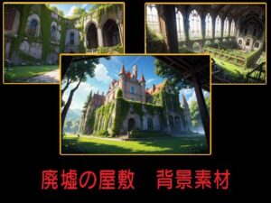 廃墟の屋敷  背景素材(豊川内角) [d_514449]