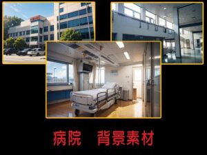 病院  背景素材(豊川内角) [d_515245]