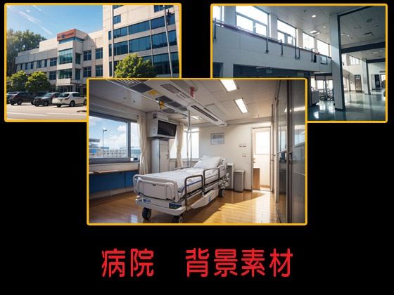 病院  背景素材(豊川内角) [d_515245]