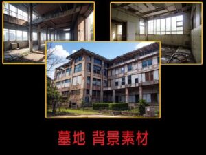 廃墟の病院  背景素材(豊川内角) [d_515256]