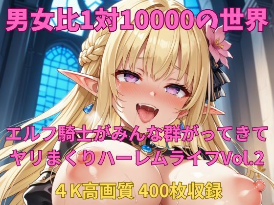 男女比1対10000の世界 エルフ騎士達とセックスし放題でちんぽが乾く暇もないヤリ放題ハーレムライフ！！Vol.2(TailorFetiAI-Pix) [d_515324]