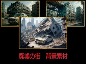 廃墟の街  背景素材(豊川内角) [d_516471]
