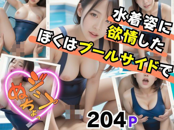 水着姿に欲情した僕はプールサイドで・・・(AI生成com) [d_496191]
