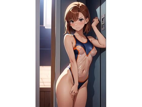 御坂〇琴  ネイビー競泳水着と食い込み（80枚）(ひぐまアート) [d_525076]