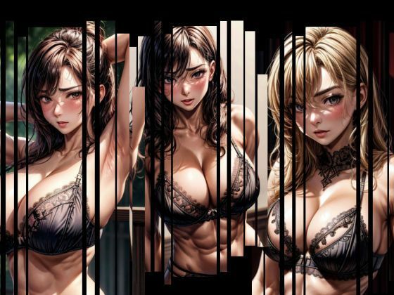 恥ずかしげな爆乳ムキムキ下着のお姉さん(AIイラストラボ) [d_528252]