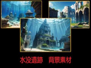 水没遺跡  背景素材(豊川内角) [d_530240]