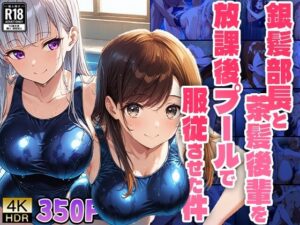 銀髪部長と茶髪後輩を放課後プールで服従させた件【4K】【FANZA専売】(ニート印刷所) [d_533027]