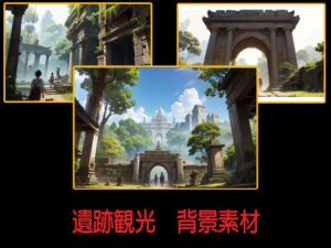 遺跡観光  背景素材(豊川内角) [d_536928]