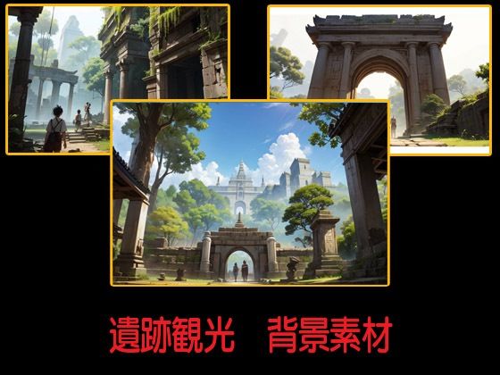 遺跡観光  背景素材(豊川内角) [d_536928]