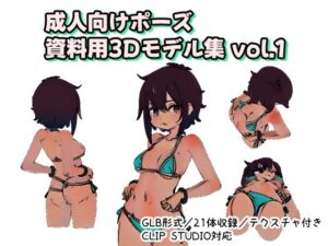 成人向けポーズ資料用3Dモデル集 vol.1(ポーズ参考サポート部) [d_554713]