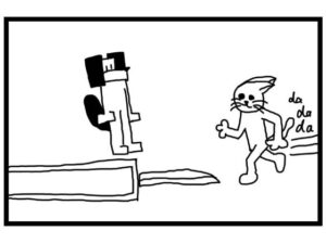 4コマ漫画「走り幅跳び」(ゆるふわ研究所) [d_555935]