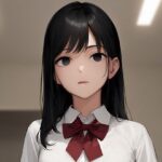 黒髪制服の女の子が催●にかかってスカートをたくし上げている画像(催●スキ) [d_541491]