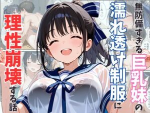 無防備すぎる巨乳妹の濡れ透け制服に理性崩壊する話(水彩みなも) [d_542253]