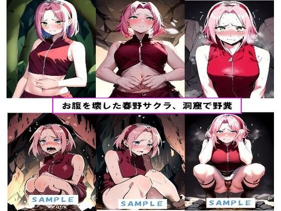 お腹を壊したサ●ラ、洞窟で野糞(わたあめ) [d_543270]