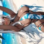 K褐色肌白髪の異国少女(月猫) [d_544235]