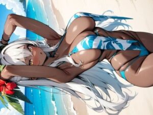 K褐色肌白髪の異国少女(月猫) [d_544235]