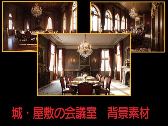 城・屋敷の会議室  背景素材(豊川内角) [d_546166]