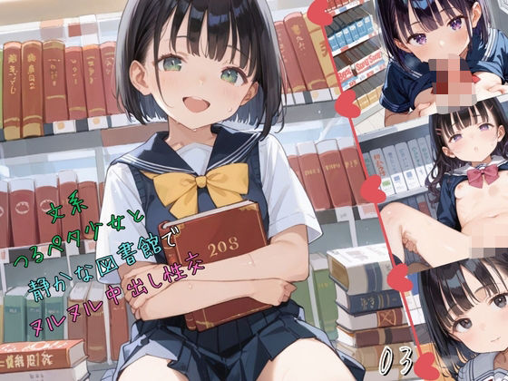 文系つるぺた少女と静かな図書館でヌルヌル中出し性交03(ロリもち) [d_550842]