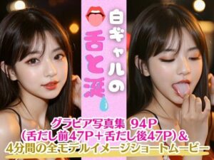 白ギャルの舌と涎（グラビア写真＆ムービー）(AI美女KANA) [d_552691]