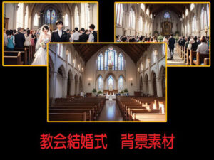 教会結婚式  背景素材(豊川内角) [d_553089]