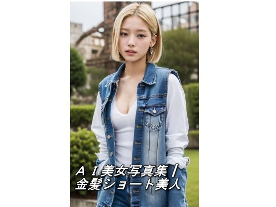 AI美女写真集┃金髪ショート美人(AI美女写真集┃清楚な大人) [d_553376]
