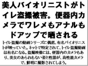 美人バイオリニストがトイレ盗撮被害。便器内カメラでワレメもアナルもドアップで晒される(CMNFリアリズム) [d_576582]