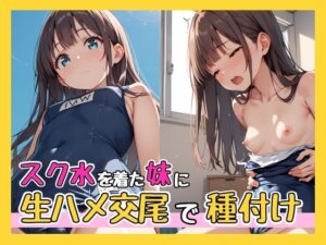 スク水を着た妹に生ハメ交尾で種付け(ガーネット) [d_568489]