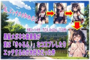 黒髪メガネな委員長が実は「きゃるん♪」なコスプレしたりエッチするのが大好きだった件(くまとねこ屋) [d_568494]