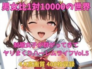男女比1対10000の世界 制服美女とセックスし放題でちんぽが乾く暇もないヤリ放題ハーレムライフ！！Vol.5(TailorFetiAI-Pix) [d_581994]