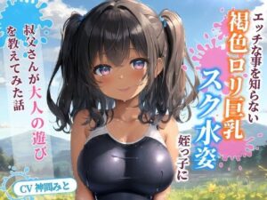 エッチな事を知らない褐色〇リ巨乳でスク水姿の姪っ子に叔父さんが大人の遊びを教えてみた話【水着/パイズリ/中出し】(巨乳大好き屋) [d_586034]