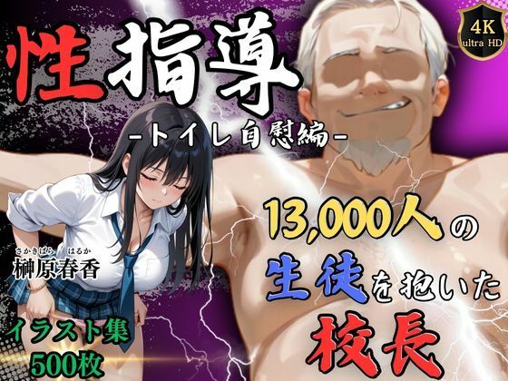 【4Kイラスト】1万3000人の生徒を抱いた校長による榊原春香への性指導（トイレ自慰編）(Re:ライト_栄新学園) [d_586739]