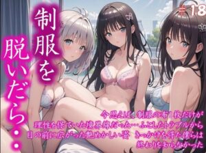 〜制服を脱いだら・・〜 今思えば、制服の布1枚だけが 理性を保ていた境界線だった… ふとしたトラブルから 目の前に広がった艶めかしい姿 きっかけを得た僕らは 終わりを知らなかった  ＃18(美女の中指) [d_591950]