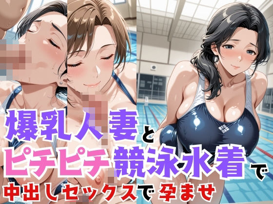 爆乳人妻とピチピチ競泳水着で中出しセックスで孕ませ(淫乱術師) [d_582677]