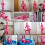 日常的・ピンク全身タイツ 画像集 10種 200枚(顔出し全身タイツ0703) [d_595768]