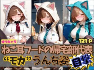 ☆オリキャラ☆【121枚】ねこ耳フードの帰宅部代表’モカ’のおもらしCG集(スカトロ製作所) [d_596451]