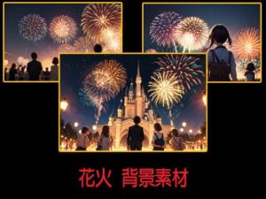 花火  背景素材(豊川内角) [d_599819]