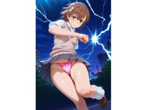 御坂〇琴  ビリビリキックとパンチでパンチラ  （ピンク色Tバック）(HKMアート) [d_604074]