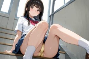 見せつけガールズ☆階段すわり編  姫カットVer(カズン) [d_610611]