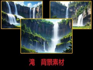 滝  背景素材(豊川内角) [d_611284]